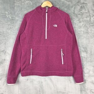 The North Face Hoodie XL Purple Zip Fleece Pullover Sweatshirt Hiking Outdoor
